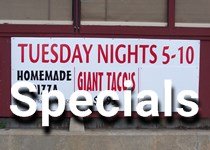 Specials on food and Happy Hour at Danny's Bar and Grill